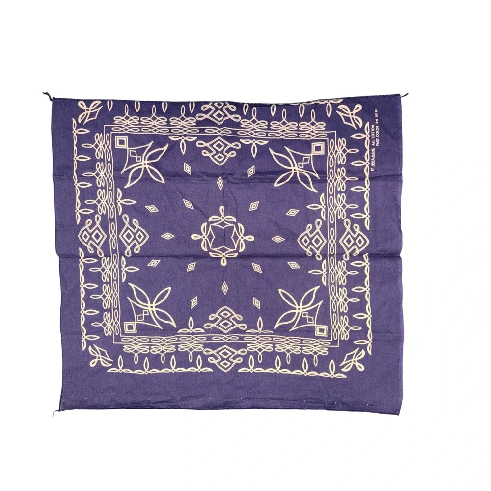 Hav-A-Hank‎ Cotton Bandana Geometric Scrollwork Square Scarf RN 15187 USA